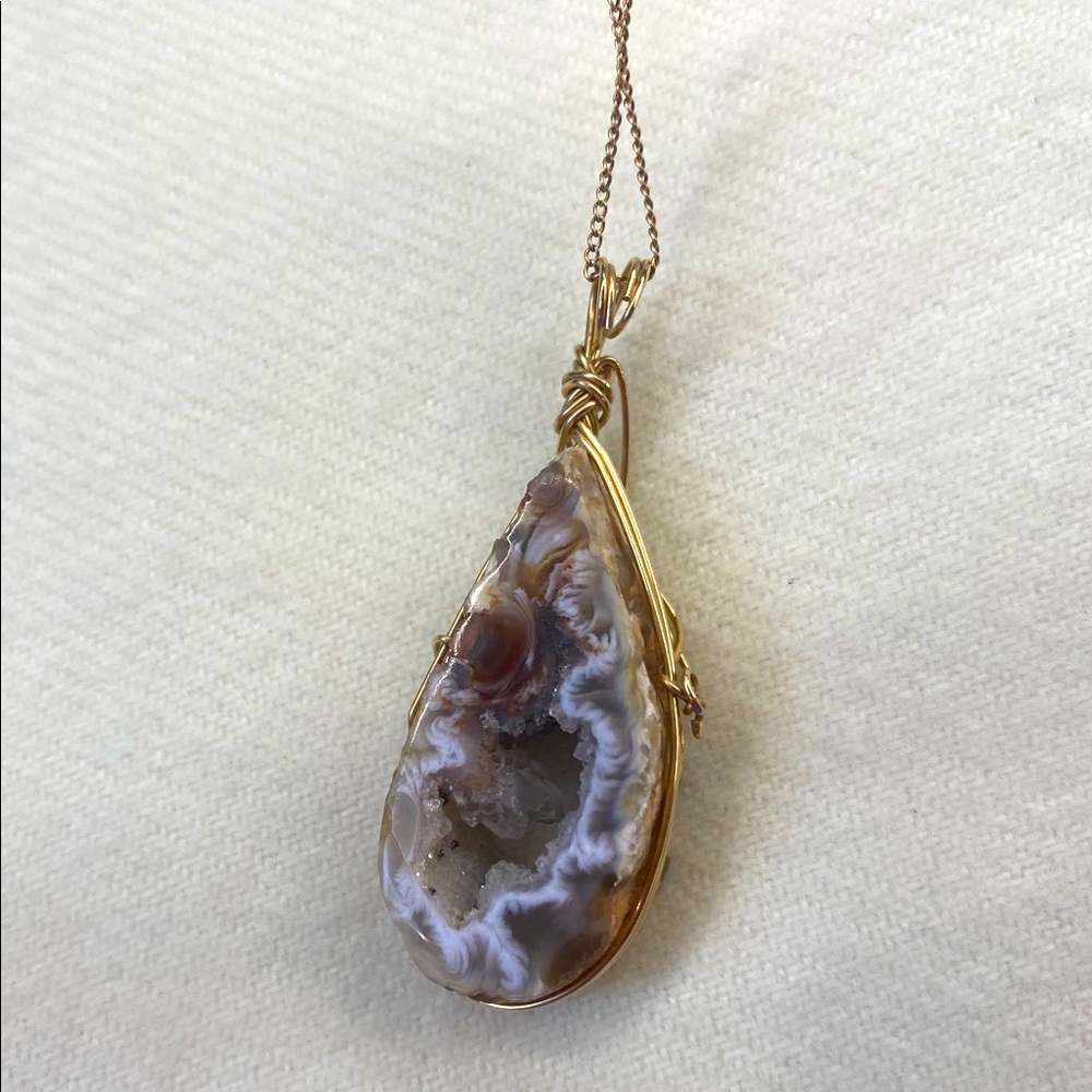 Amethyst Geode Pendant with Chain